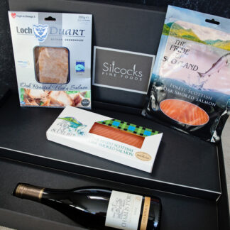 Salmon Medley & Premier Cru White wine Boxed Gift